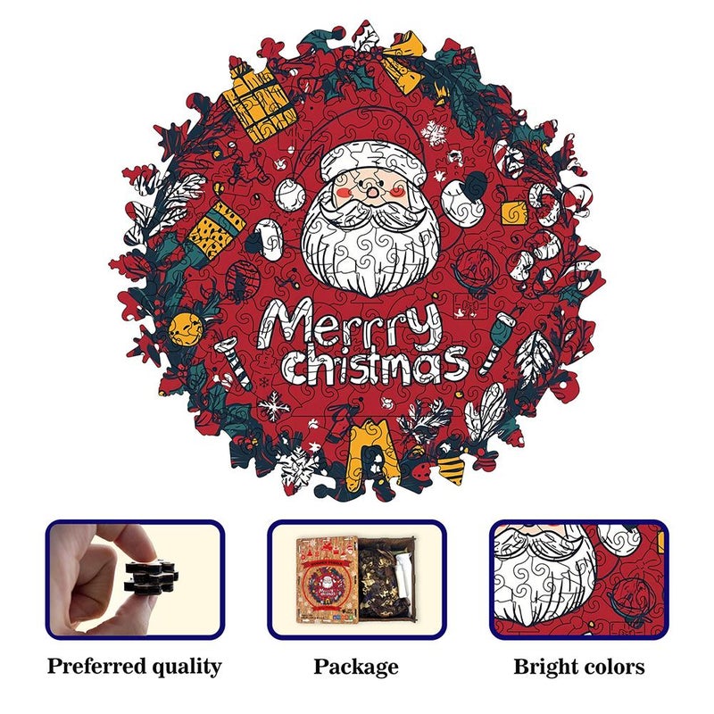 Wooden Santa Claus Jigsaw Puzzle Toy Christmas-Themed Interactive Christmas Puzzle Gift for Adults - Image 5